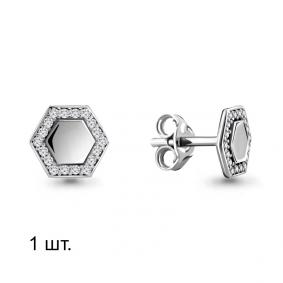 Одиночная серьга из  серебра AQUAMARINE с фианитом А46619А А46619А фото