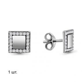 Одиночная серьга из серебра AQUAMARINE с фианитом А46620А А46620А фото