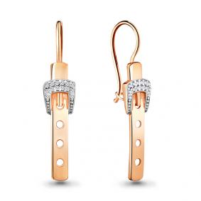 Серьги из золочёного серебра AQUAMARINE А46809А-п с фианитом А46809А-п фото