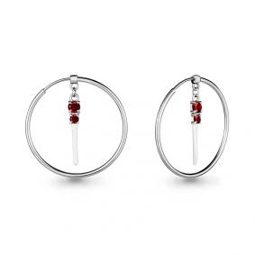 Серебряные серьги AQUAMARINE А4701603 с гранатом А4701603 фото