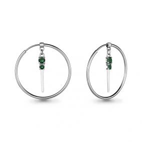 Серебряные серьги AQUAMARINE А4701609 с агатом А4701609 фото