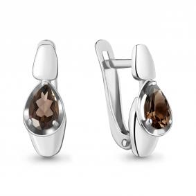 Серебряные серьги AQUAMARINE А4738301 с кварцем А4738301 фото