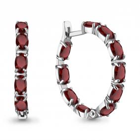 Серебряные серьги AQUAMARINE А4742403 с гранатом А4742403 фото