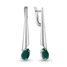 Серебряные серьги AQUAMARINE А4744609 с агатом А4744609 фото
