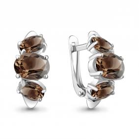 Серебряные серьги AQUAMARINE А4749101 с кварцем А4749101 фото