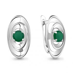 Серебряные серьги AQUAMARINE А4750809 с агатом А4750809 фото
