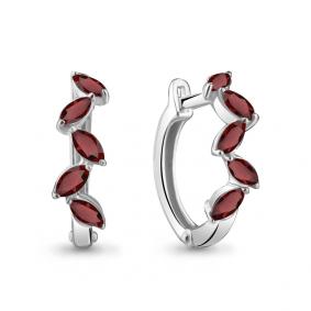 Серебряные серьги AQUAMARINE А4751403 с гранатом А4751403 фото