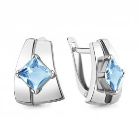 Серебряные серьги AQUAMARINE А4753205 с топазом А4753205 фото