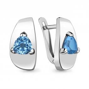 Серебряные серьги AQUAMARINE А4753405 с топазом А4753405 фото