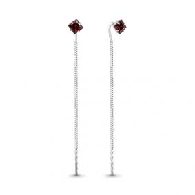 Серебряные серьги AQUAMARINE А4753603 с гранатом А4753603 фото