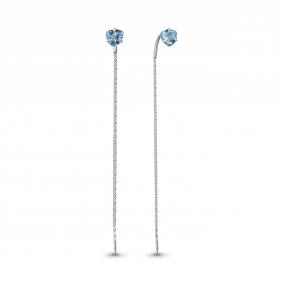 Серебряные серьги AQUAMARINE А4753905 с топазом А4753905 фото