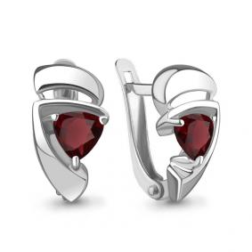 Серебряные серьги AQUAMARINE А4755403 с гранатом А4755403 фото