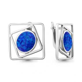 Серебряные серьги AQUAMARINE А4756395 с опалом А4756395 фото
