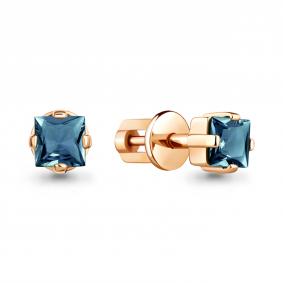Серьги из золочёного серебра AQUAMARINE А4758608-п с Лондон топазом А4758608-п фото