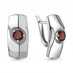 Серебряные серьги AQUAMARINE А4759203 с гранатом А4759203 фото