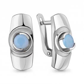 Серебряные серьги AQUAMARINE А47599605 с халцедоном А47599605 фото