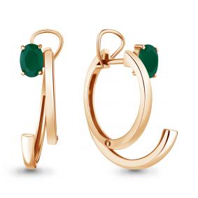 Серьги из золочёного серебра AQUAMARINE А4763809-п с агатом А4763809-п фото