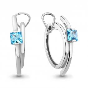 Серебряные серьги AQUAMARINE А4764005 с топазом А4764005 фото