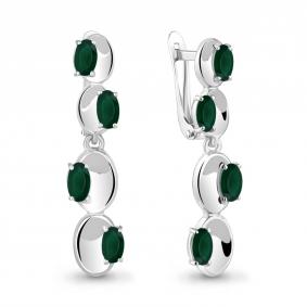 Серебряные серьги AQUAMARINE А4766109 с агатом А4766109 фото