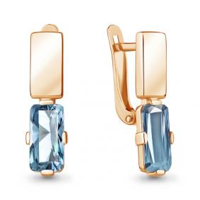 Серьги из золочёного серебра AQUAMARINE А4766888-п с турмалином А4766888-п фото
