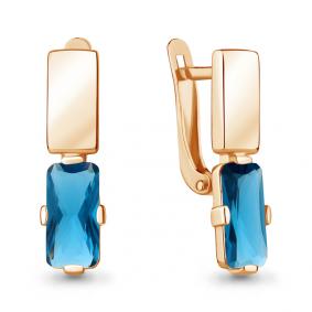Серьги из золочёного серебра AQUAMARINE А4766893-п с Лондон топазом А4766893-п фото