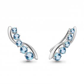 Серебряные серьги AQUAMARINE А4770305 с топазом А4770305 фото