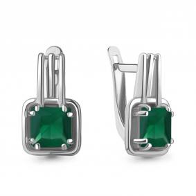 Серебряные серьги AQUAMARINE А4770709 с агатом А4770709 фото