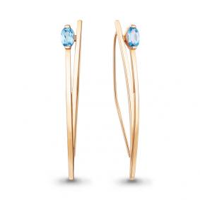 Серьги из золочёного серебра AQUAMARINE А4772605-п с топазом А4772605-п фото