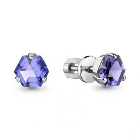 Серебряные серьги AQUAMARINE А47751603 с танзанитом А47751603 фото