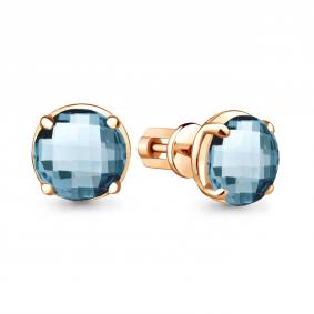 Серьги из золочёного серебра AQUAMARINE А4775788-п с турмалином А4775788-п фото