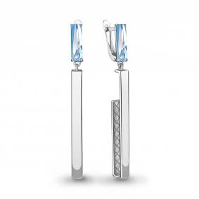 Серебряные серьги AQUAMARINE А4776288 с турмалином А4776288 фото