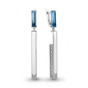 Серебряные серьги AQUAMARINE А4776293 с Лондон топазом А4776293 фото