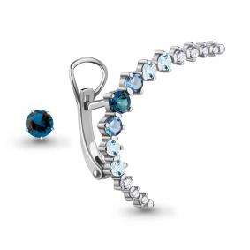 Серебряные серьги AQUAMARINE А4778166А с топазом, фианитом и Лондон топазом А4778166А фото