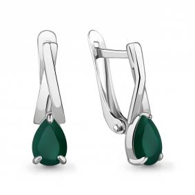 Серебряные серьги AQUAMARINE А4782409 с агатом А4782409 фото