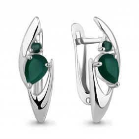 Серебряные серьги AQUAMARINE А4793109 с агатом А4793109 фото