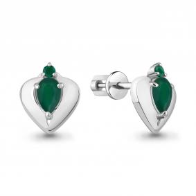 Серебряные серьги AQUAMARINE А4793209 с агатом А4793209 фото