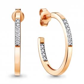 Серьги из золочёного серебра AQUAMARINE А48233А-п с фианитом А48233А-п фото
