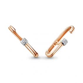 Серьги из золочёного серебра AQUAMARINE А48378А-п с фианитом А48378А-п фото