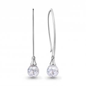 Серебряные серьги AQUAMARINE А48518 с фианитом А48518 фото