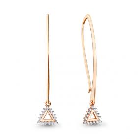 Серьги из золочёного серебра AQUAMARINE А48531А-п с фианитом А48531А-п фото
