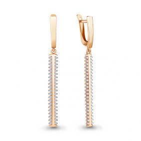 Серьги из золочёного серебра AQUAMARINE А48532А-п с фианитом А48532А-п фото