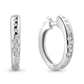 Серебряные серьги AQUAMARINE А48547А с фианитом А48547А фото