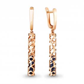 Серьги из золочёного серебра AQUAMARINE А48550Н-п с ювелирным кристаллом А48550Н-п фото