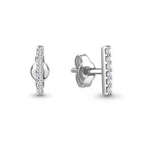 Серебряные серьги AQUAMARINE А48552А с фианитом А48552А фото