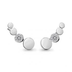 Серебряные серьги AQUAMARINE А48580А с фианитом А48580А фото