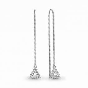 Серебряные серьги AQUAMARINE А48627А с фианитом А48627А фото