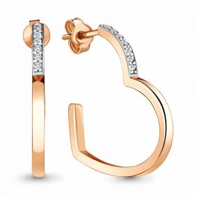 Серьги из золочёного серебра AQUAMARINE А48736А-пк с фианитом А48736А-пк фото