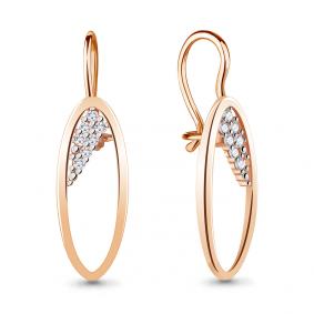 Серьги из золочёного серебра AQUAMARINE А48760А-п с фианитом А48760А-п фото