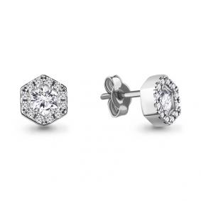 Серебряные серьги AQUAMARINE А48774А с фианитом А48774А фото