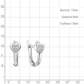 Серебряные серьги AQUAMARINE А48868А с фианитом А48868А фото